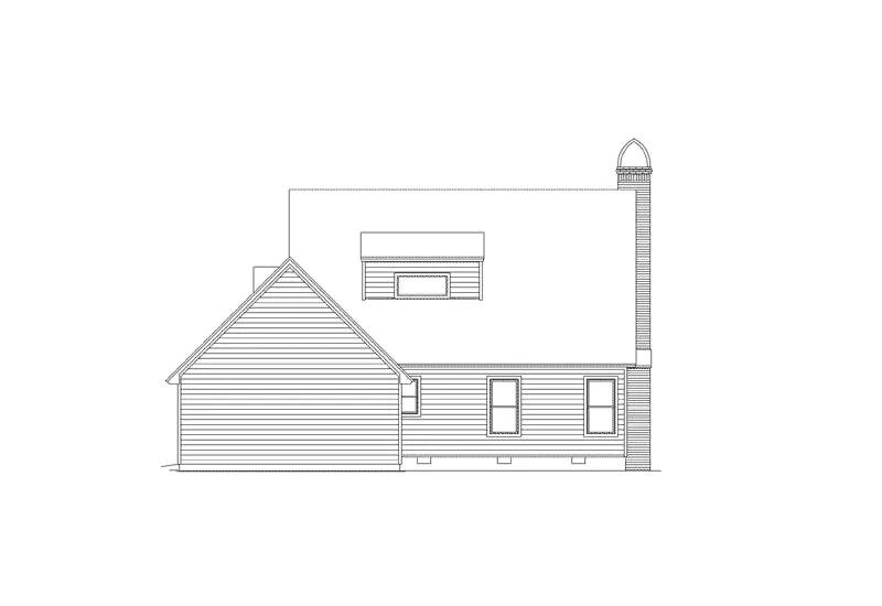 Farmhouse Plan Rear Elevation - Oakwood Acadian Country Home 040D-0030 - Shop House Plans and More