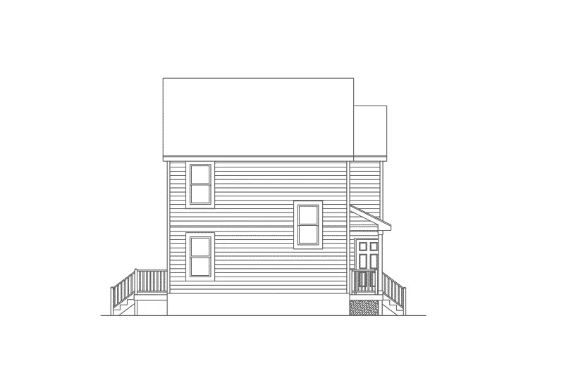 Shingle House Plan Left Elevation - Lexburg Narrow Lot Home 045D-0012 - Shop House Plans and More