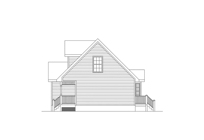Saltbox House Plan Right Elevation - Foxland Country Home 045D-0017 - Search House Plans and More