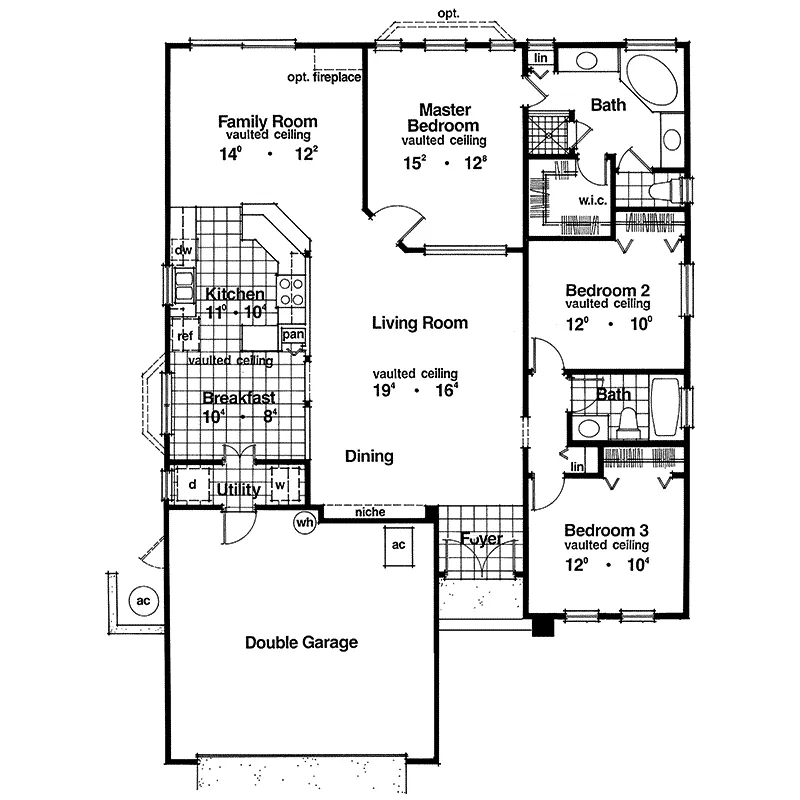 Southern House Plan First Floor - Mabry Sunbelt Stucco Home 047D-0009 - Shop House Plans and More
