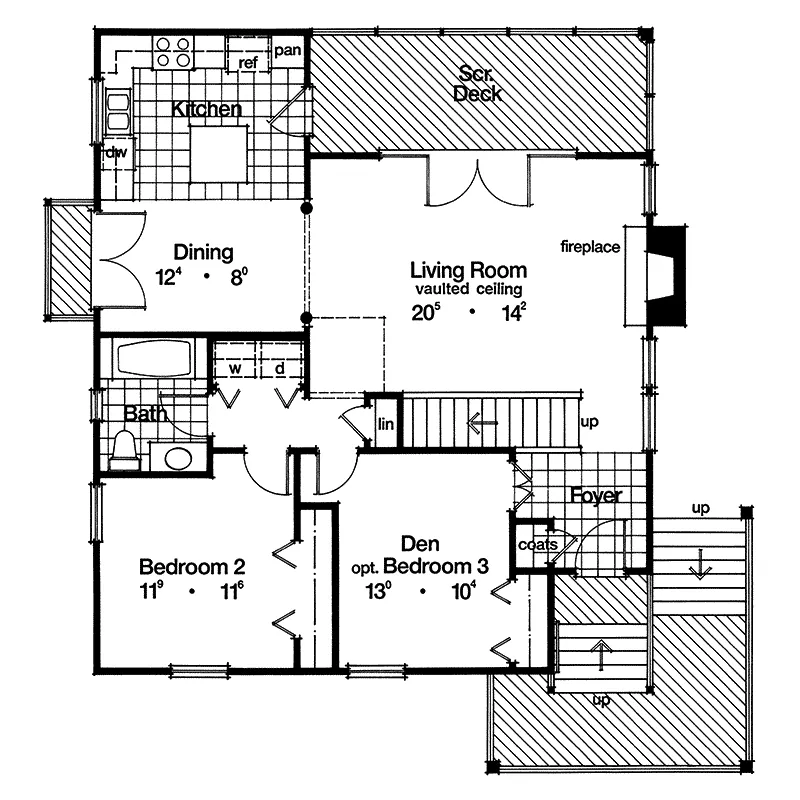 Sunbelt House Plan First Floor - Mangrove Park Cottage Home 047D-0015 - Shop House Plans and More