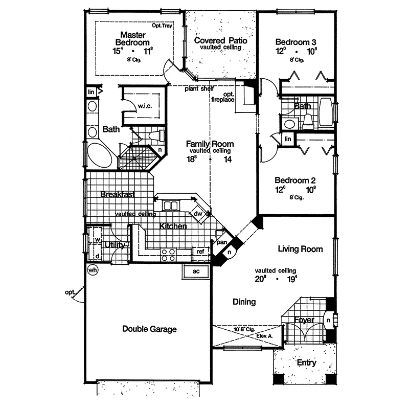 Traditional House Plan First Floor - Durant Hill Southwestern Home 047D-0022 - Search House Plans and More