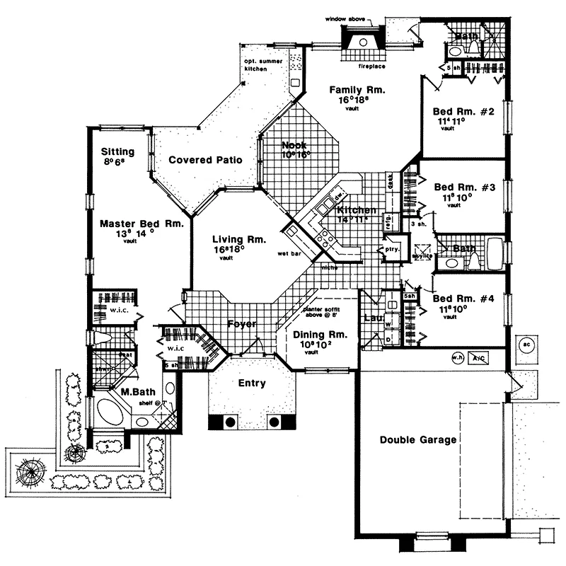 Modern House Plan First Floor - Desoto Lake Sunbelt Home 047D-0039 - Search House Plans and More