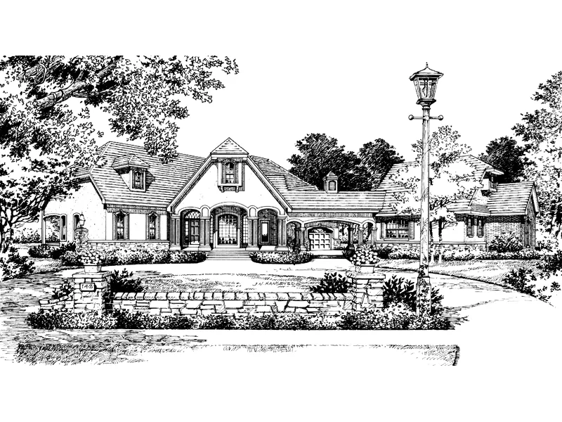 Country French House Plan Front Image of House - Lawton Place European Home 047D-0058 - Shop House Plans and More