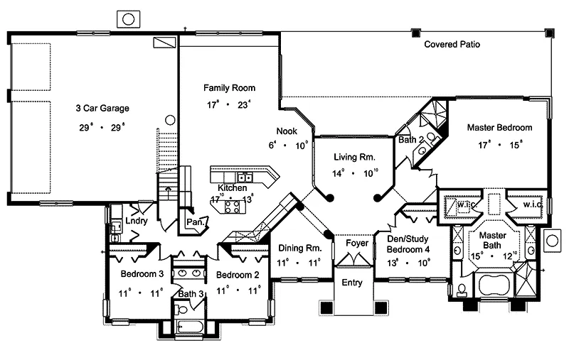 Spanish House Plan First Floor - Royal Palm Luxury Home 047D-0085 - Shop House Plans and More