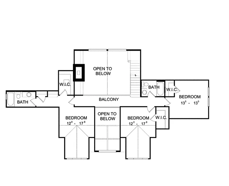Mountain House Plan Second Floor - Hideaway Log Cabin 047D-0088 - Search House Plans and More