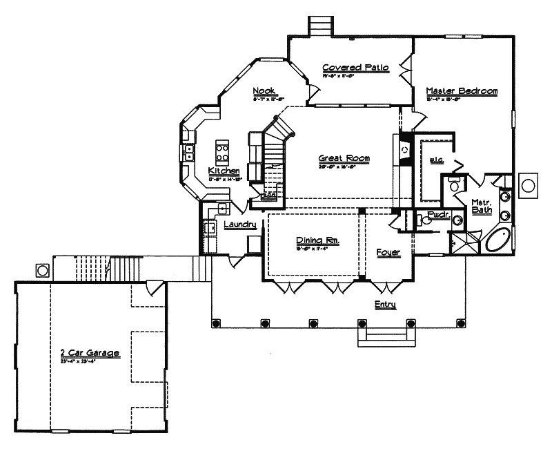 Colonial House Plan First Floor - Emerald Plantation Country Home 047D-0116 - Search House Plans and More