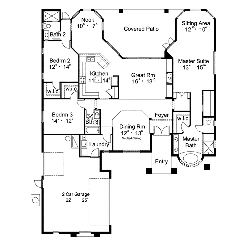 Adobe House Plans & Southwestern Home Design First Floor - Carrabelle Luxury Home 047D-0135 - Search House Plans and More
