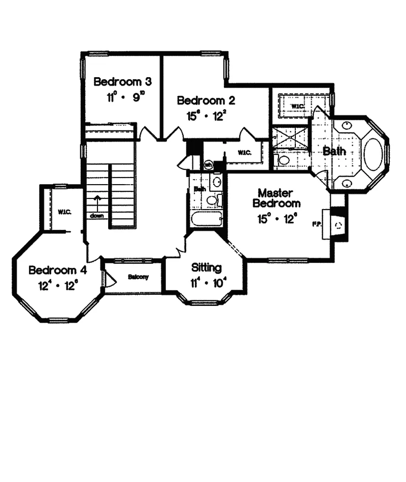 Country House Plan Second Floor - Wothington Spring Country Home 047D-0145 - Shop House Plans and More