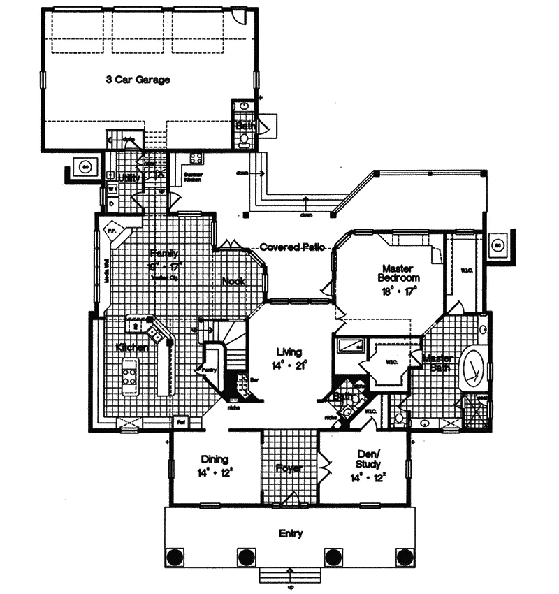Southern Plantation House Plan First Floor - Dunnellon Plantation Home 047D-0178 - Search House Plans and More