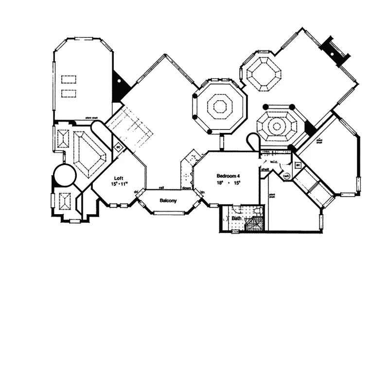 Sunbelt House Plan Second Floor - Volusia Sunbelt Home 047D-0182 - Shop House Plans and More