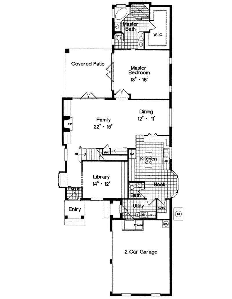 Southern House Plan First Floor - Estero Colonial Home 047D-0205 - Search House Plans and More