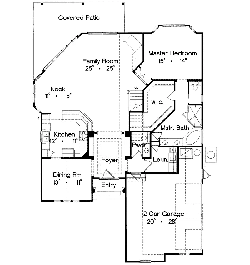 Traditional House Plan First Floor - Sweetpark Country French Home 047D-0208 - Shop House Plans and More