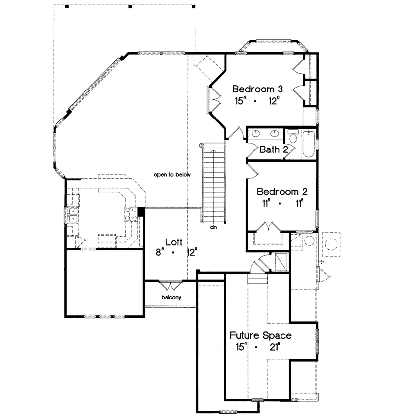 Traditional House Plan Second Floor - Sweetpark Country French Home 047D-0208 - Shop House Plans and More