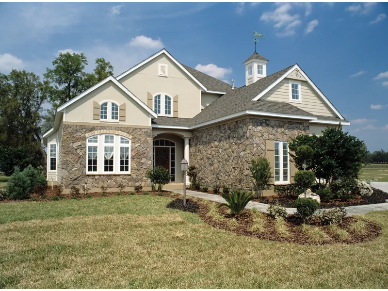Stone Adds Tremendous Character To The Front Of This Country French Style