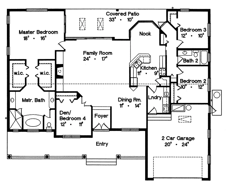 Southern House Plan First Floor - Sherman Pass Traditional Home 047D-0209 - Shop House Plans and More