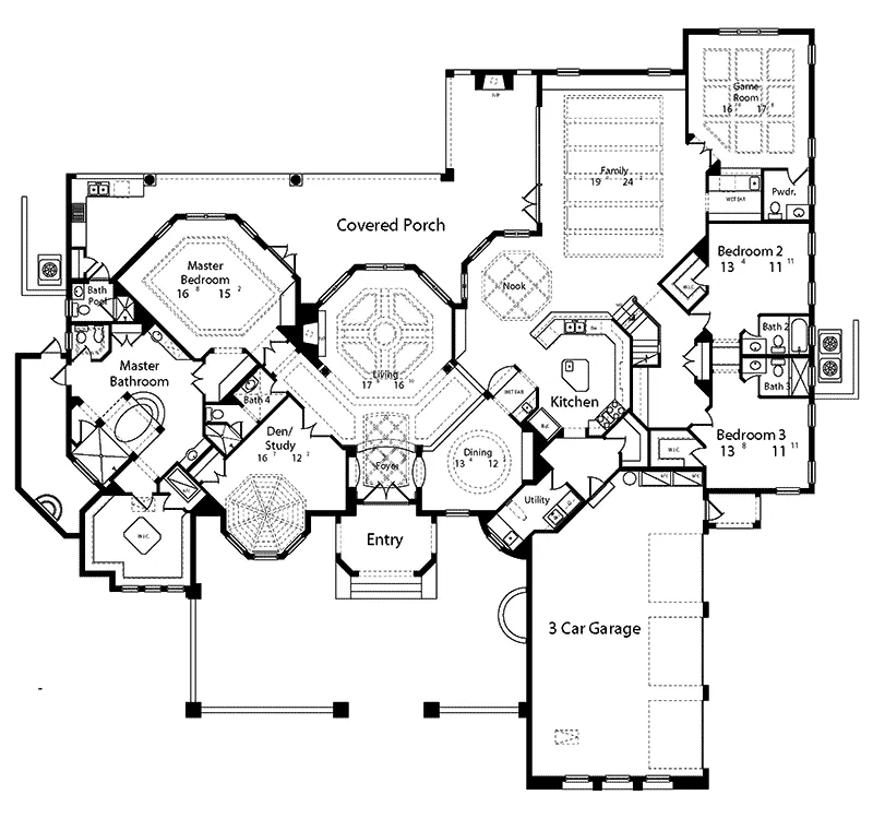 Contemporary House Plan First Floor - Citrus Hill Luxury Home 047D-0212 - Search House Plans and More