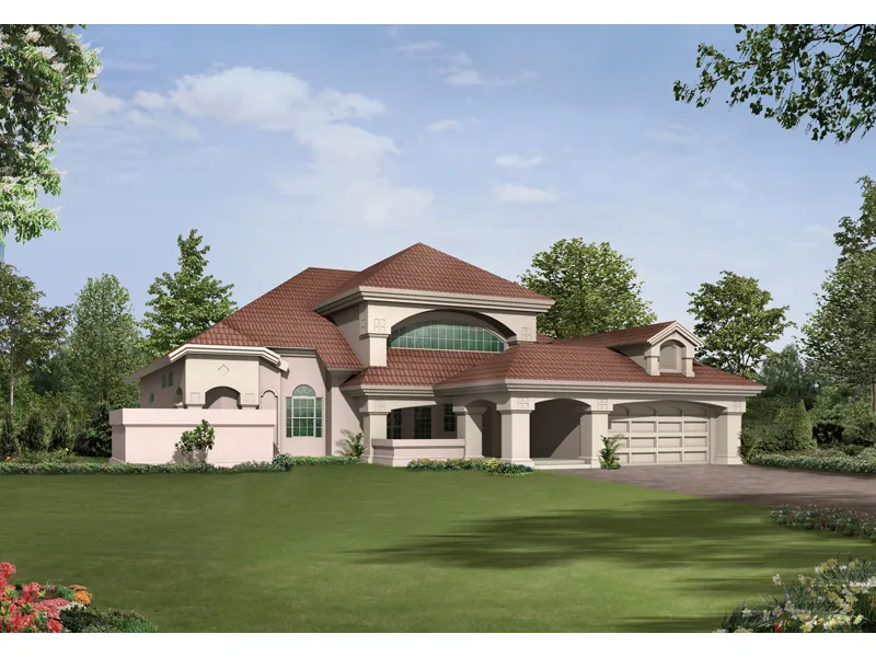 Florida House Plan Front Image - Wynehaven Luxury Florida Home 048D-0004 - Shop House Plans and More