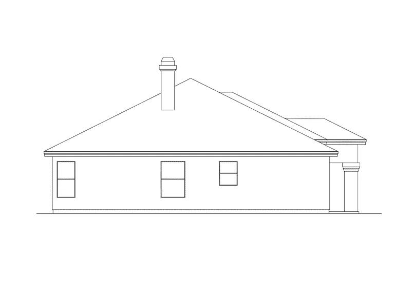 Sunbelt House Plan Left Elevation - Rose Way Florida Style Home 048D-0008 - Shop House Plans and More