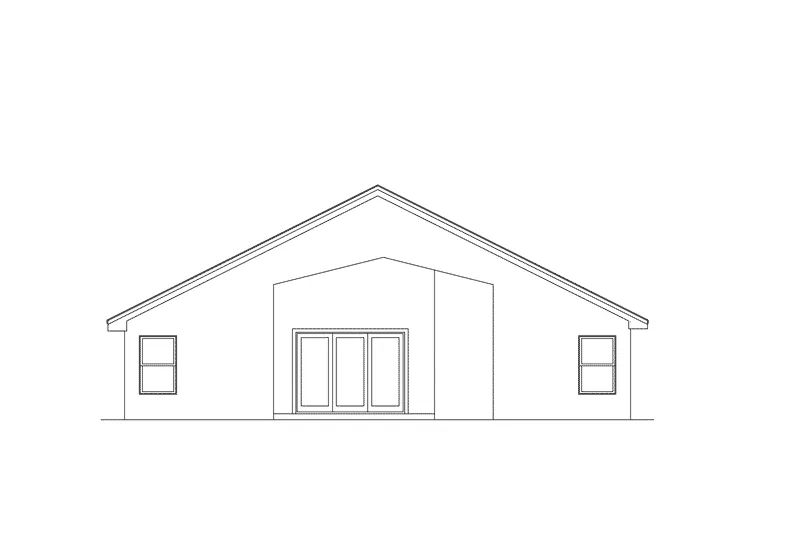 Ranch House Plan Rear Elevation - Sunridge Sunbelt Ranch Home 048D-0011 - Shop House Plans and More