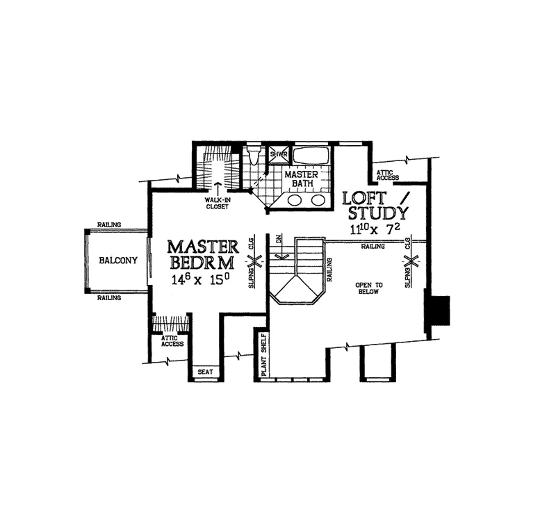 Rustic House Plan Second Floor - Cane Hill Country Farmhouse 049D-0010 - Search House Plans and More