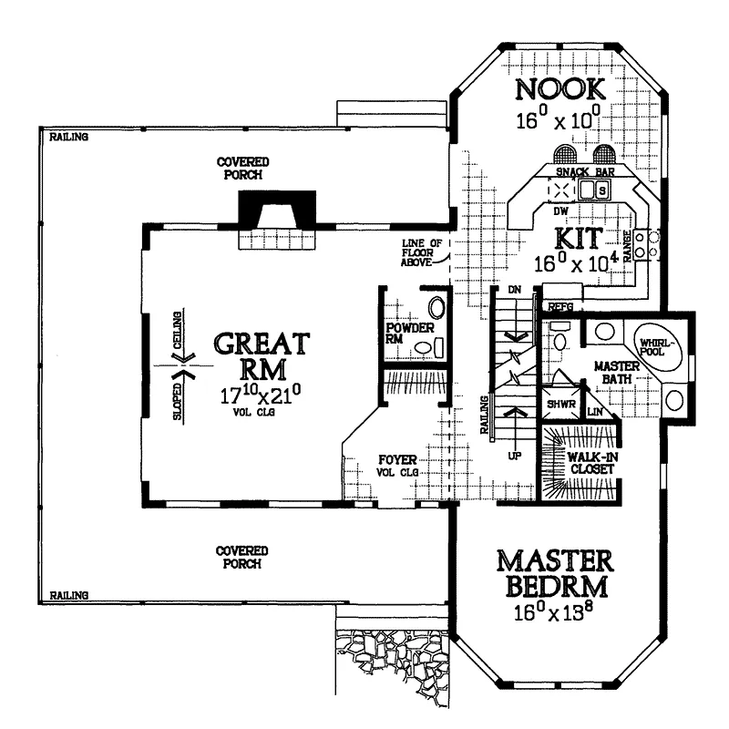 Country House Plan First Floor - Marlan Country Home 049D-0011 - Shop House Plans and More