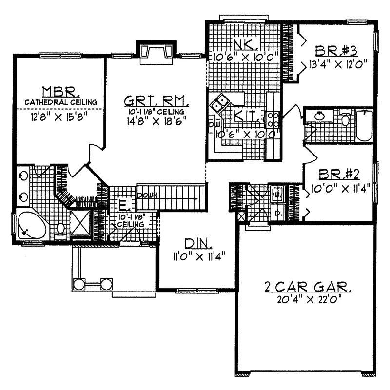 Country Home Plan First Floor 051D-0043