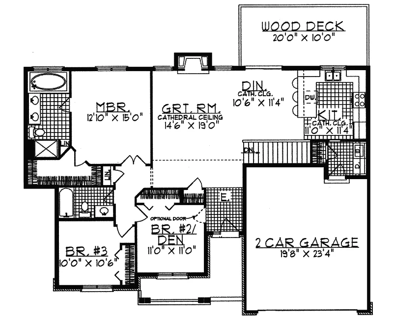 Ranch House Plan First Floor - Maple Grove Ranch Home 051D-0053 - Shop House Plans and More