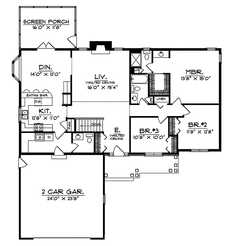 Ranch House Plan First Floor - Cannon Point Ranch Home 051D-0069 - Search House Plans and More