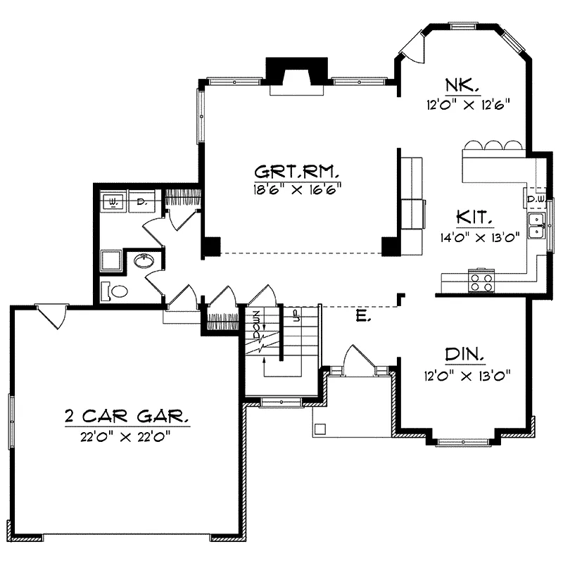 Traditional House Plan First Floor - Nathan Hill Traditional Home 051D-0109 - Shop House Plans and More