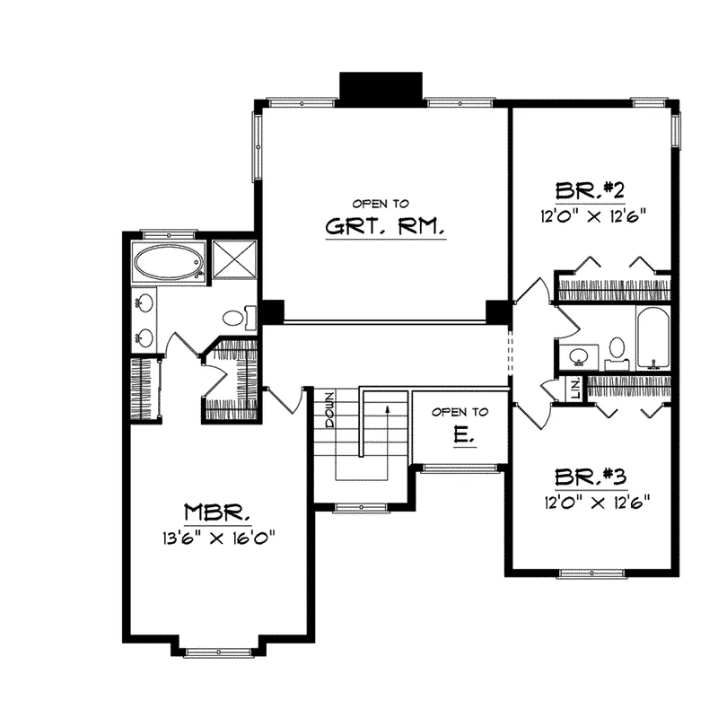Traditional House Plan Second Floor - Nathan Hill Traditional Home 051D-0109 - Shop House Plans and More