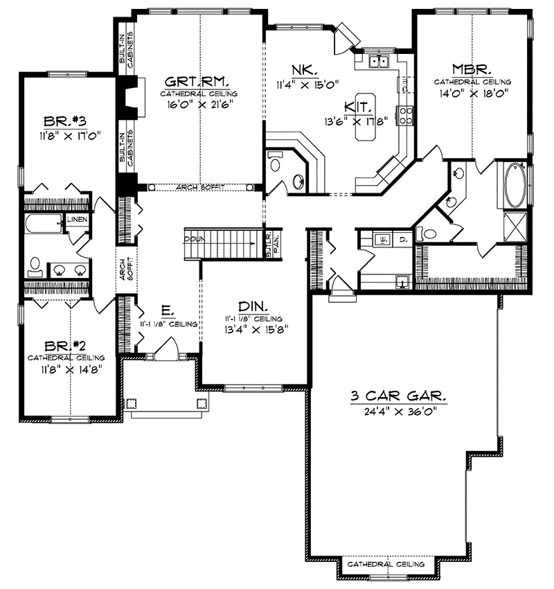 Traditional House Plan First Floor - Antonio Traditional Home 051D-0123 - Search House Plans and More