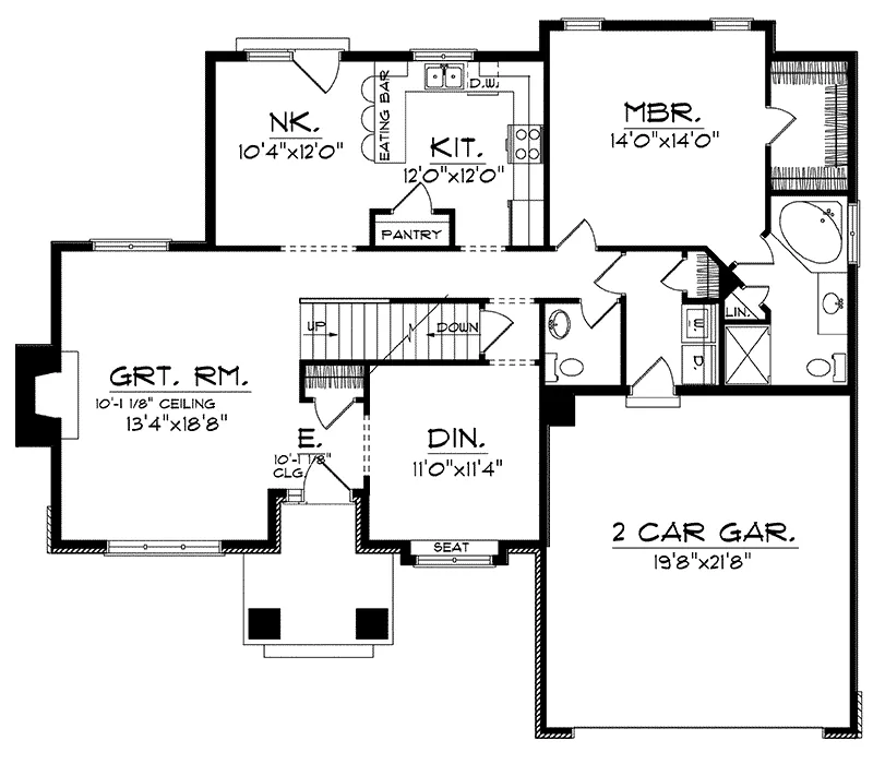Southern House Plan First Floor - Everburg Craftsman Home 051D-0195 - Search House Plans and More