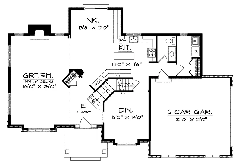 Traditional House Plan First Floor - Tempest Traditional Home 051D-0226 - Shop House Plans and More