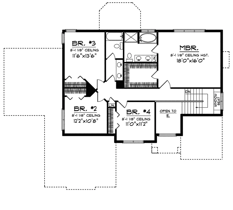 Traditional House Plan Second Floor - Cozette Two-Story Home 051D-0309 - Search House Plans and More