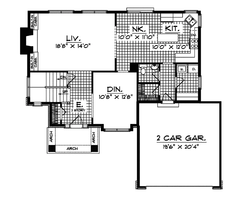 Prairie House Plan First Floor - Kilmeade Traditional Home 051D-0375 - Search House Plans and More
