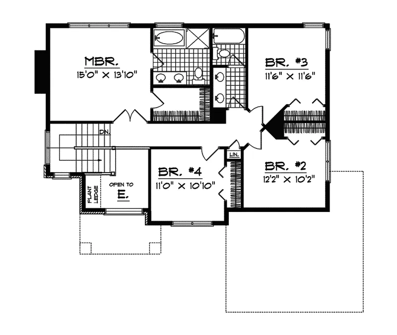 Prairie House Plan Second Floor - Kilmeade Traditional Home 051D-0375 - Search House Plans and More