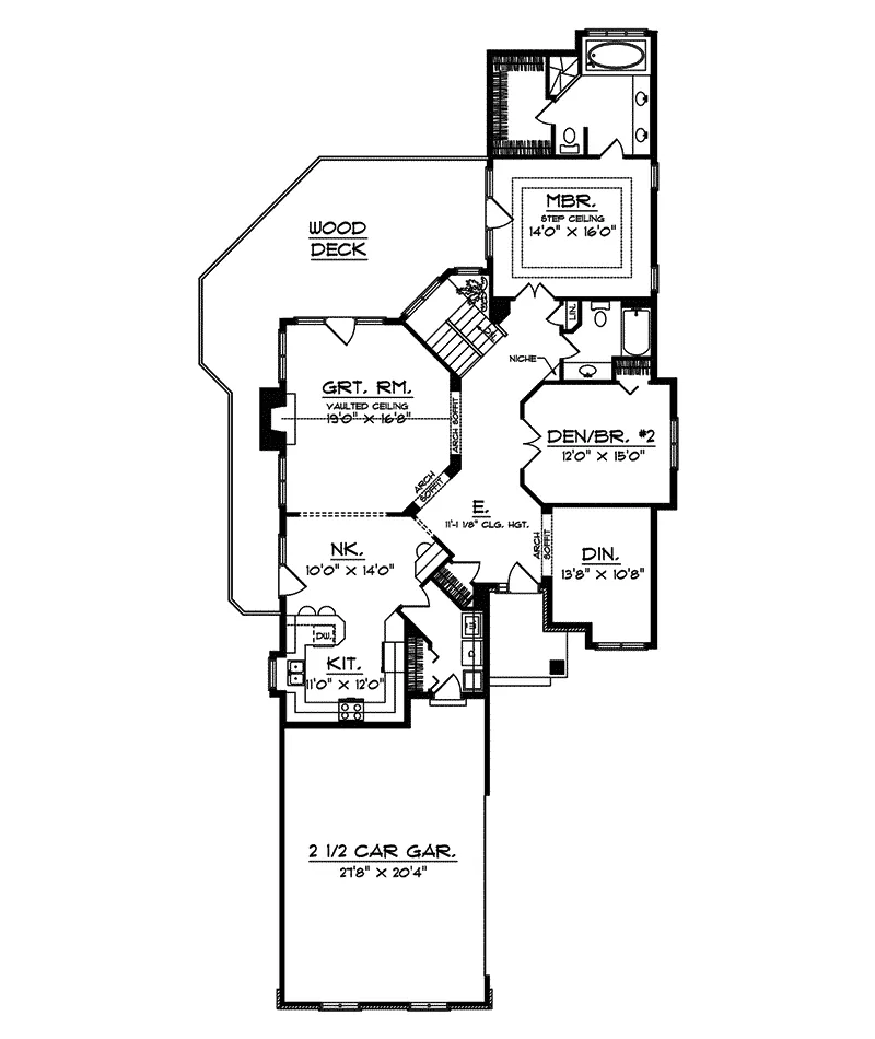 Mountain House Plan First Floor - Pineneedle Trail Rustic Home 051D-0383 - Shop House Plans and More
