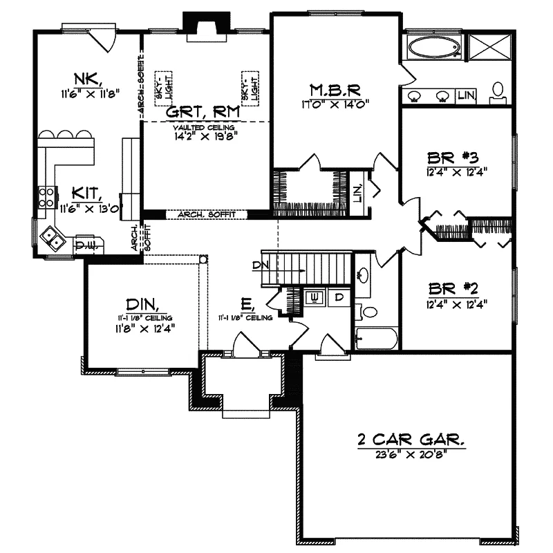 Ranch House Plan First Floor - Addie Modern Ranch Home 051D-0471 - Search House Plans and More