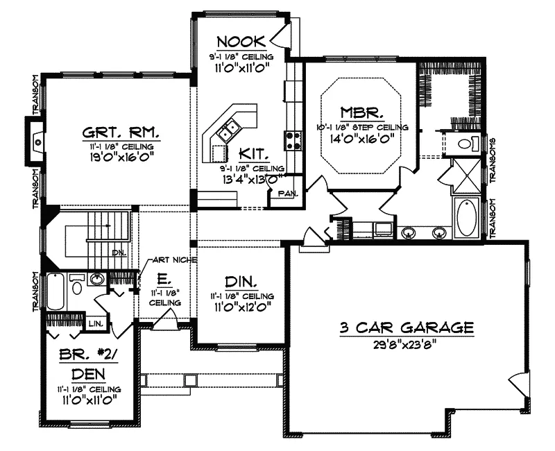 Country House Plan First Floor - Massey Creek Country Home 051D-0476 - Shop House Plans and More