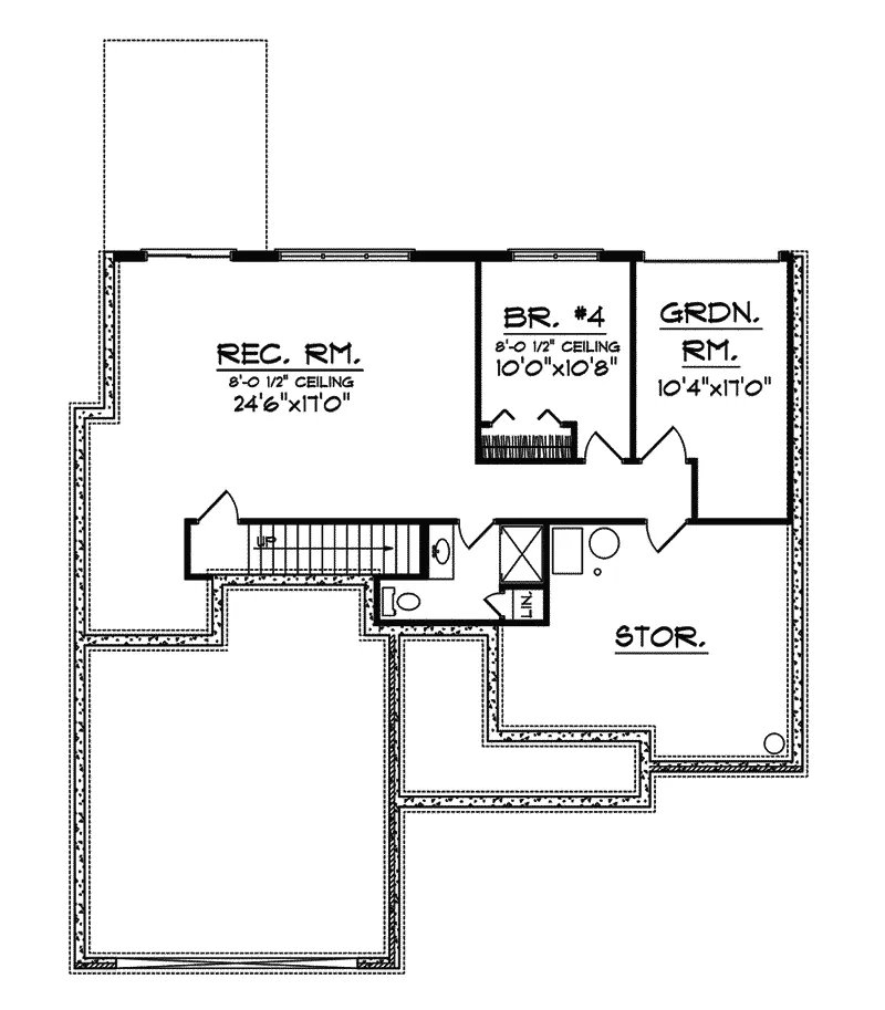 Traditional House Plan Lower Level Floor - Castello Narrow Lot Home 051D-0504 - Search House Plans and More