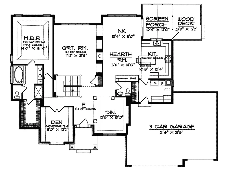 European House Plan First Floor - Durrand Traditional Home 051D-0534 - Search House Plans and More