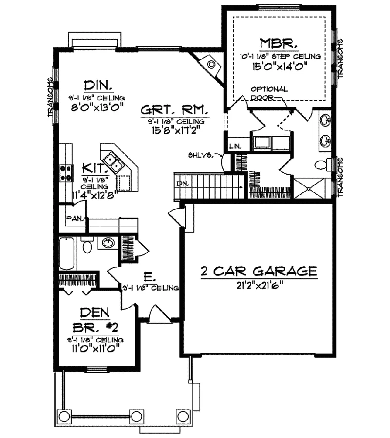 Traditional House Plan First Floor - Royce Canyon Ranch Home 051D-0546 - Shop House Plans and More