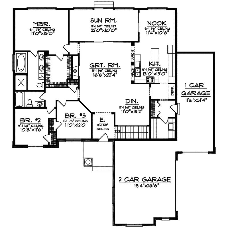 Neoclassical House Plan First Floor - Moselle Peak Craftsman Home 051D-0569 - Shop House Plans and More