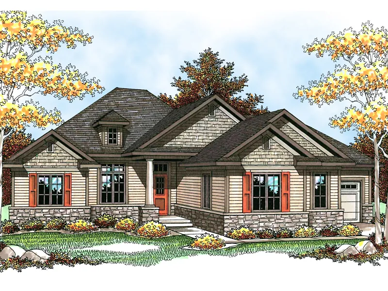 Rustic Craftsman Style Charm With Shingle Siding And Stone