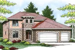 Stucco Italian Style Two-Story Perfect For Florida Or Sunbelt