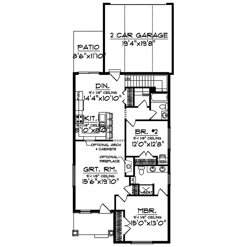 Traditional Home Plan First Floor 051D-0606