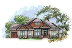 Ranch House Plan Front of Home - Hutchinson Craftsman Ranch Home 051D-0625 - Search House Plans and More
