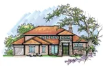 Traditional House Plan Front of Home - Blueberry Hill Modern Home 051D-0636 - Search House Plans and More
