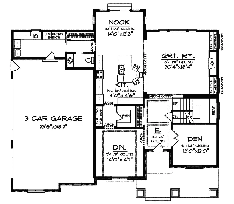 Traditional House Plan First Floor - Archer Traditional Home 051D-0642 - Search House Plans and More